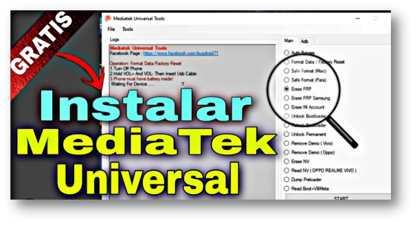 como usar Removedor de Conta Google FRP MediaTek Universal Tool