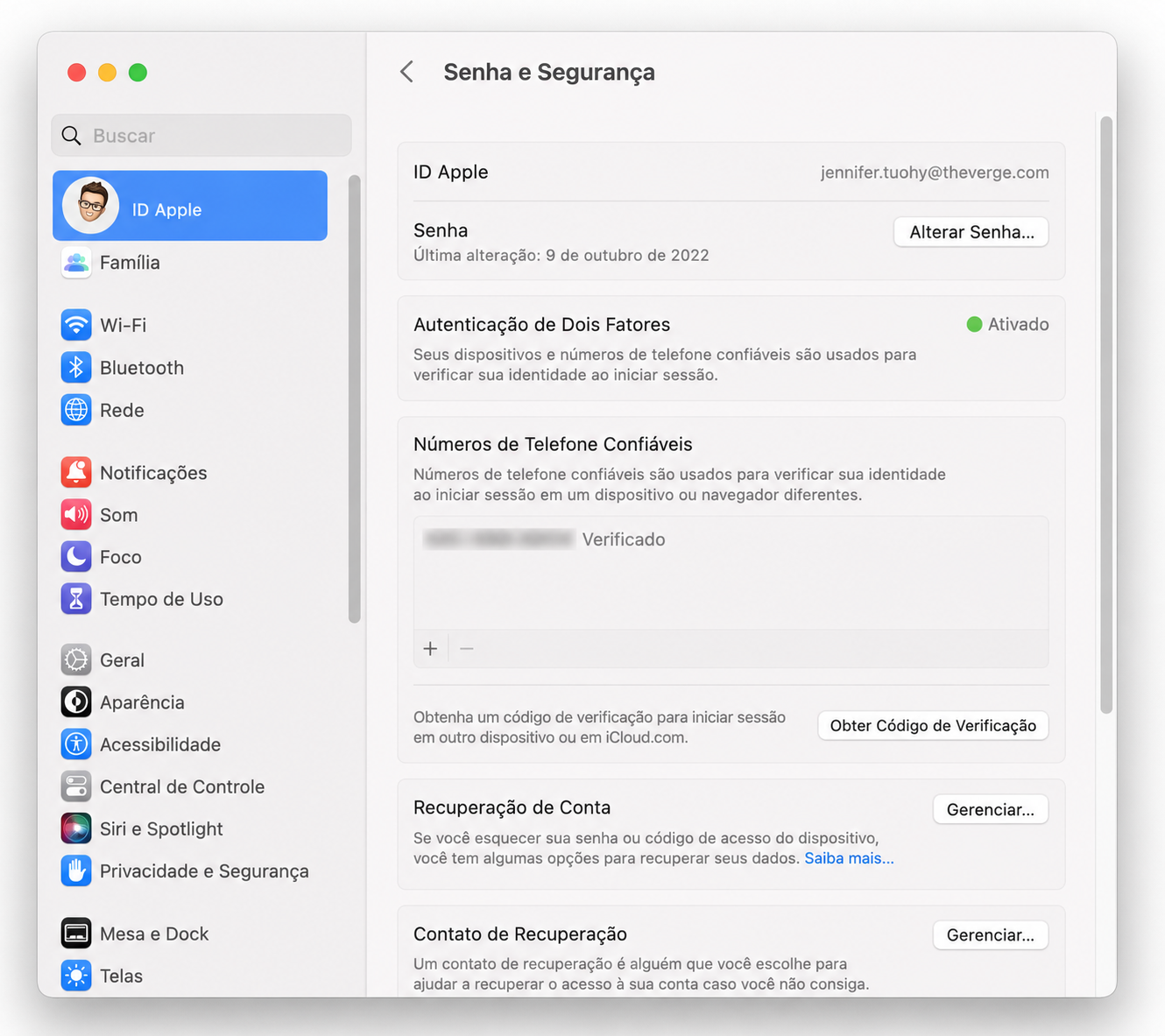 alterar id apple no mac