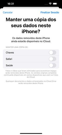 manter uma cópia dos seus dados neste iphone