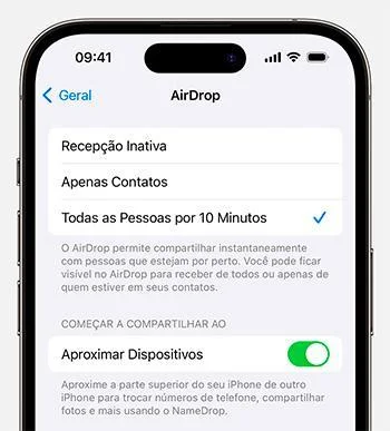 airdrop recusado automaticamente