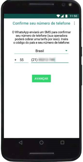 confirme seu número de telefone