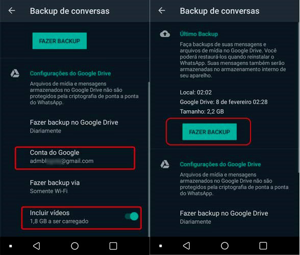 fazer backup de conversas whatsapp