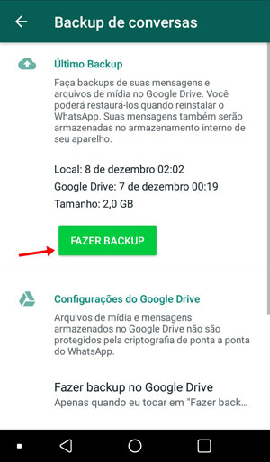 fazer backup de conversas do whatsapp android