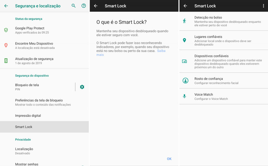 ativar smart lock samsung