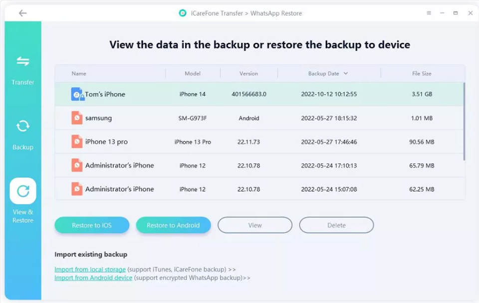 Confirmar o backup certo