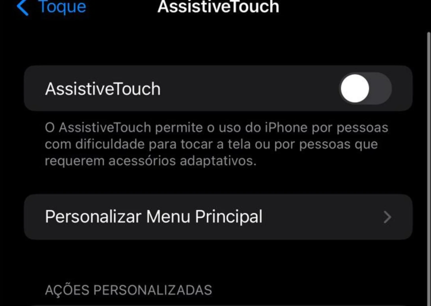 toque assistivo