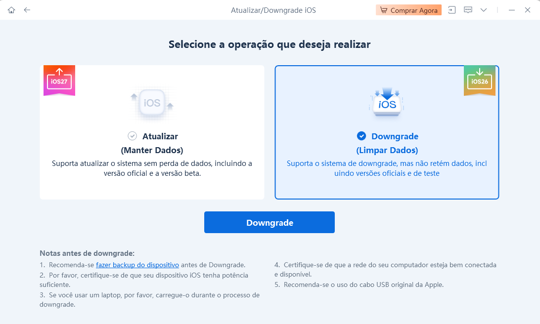 ReiBoot atualiza o iOS