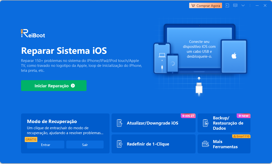 ReiBoot corrige “Otimizando Busca e Siri”