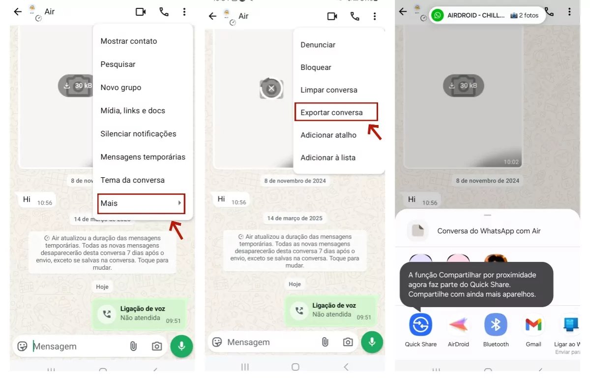 transferir conversas de whatsapp android