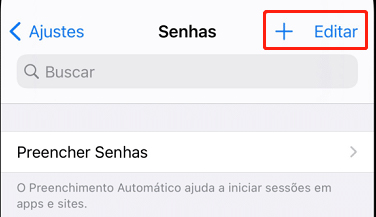 adicionar senhas em chaves de iCloud