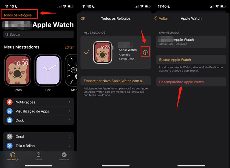 iphone 13 desemparelhar o Apple Watch