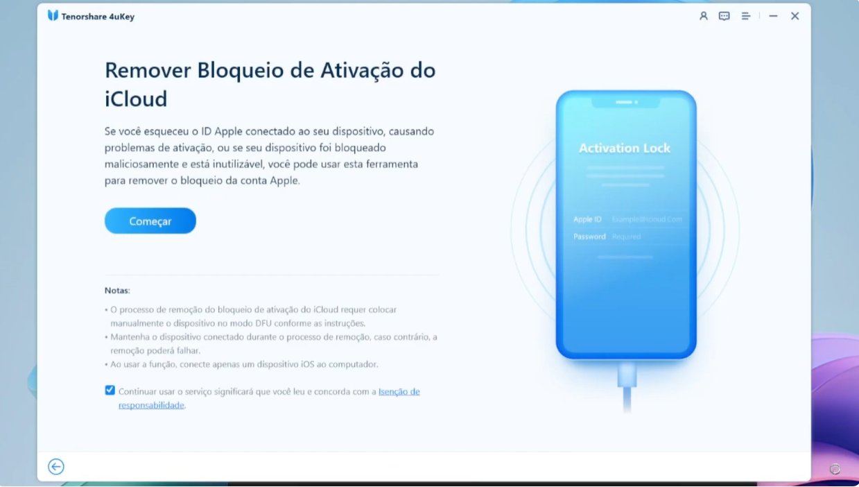 Remover bloqueio de ativação do iCloud