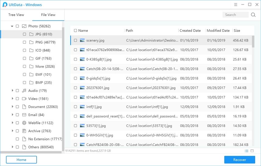 scan deleted files