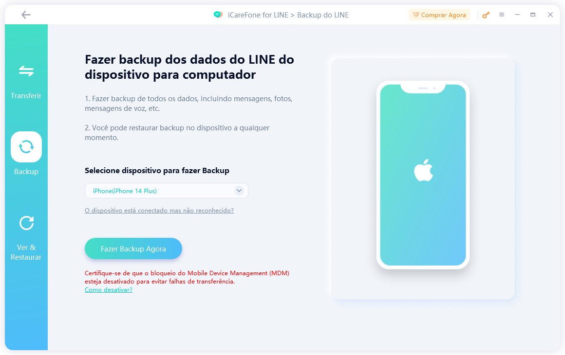 como salvar os dados do app LINE no pc