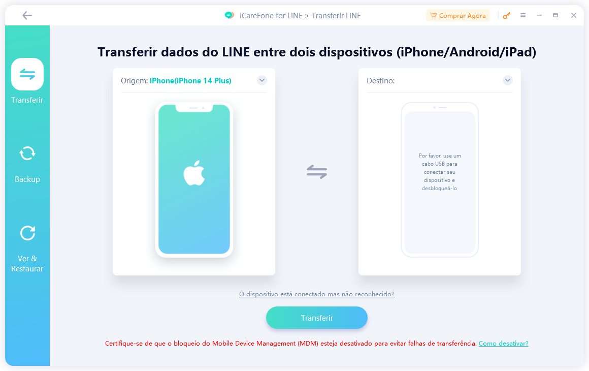 como fazer backup de line no pc