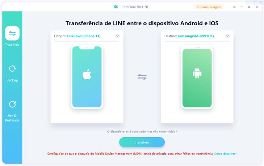 interface do iCareFone