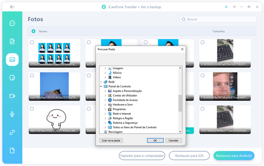 exportar figurinhas do whatsapp no computador via icarefone transfer