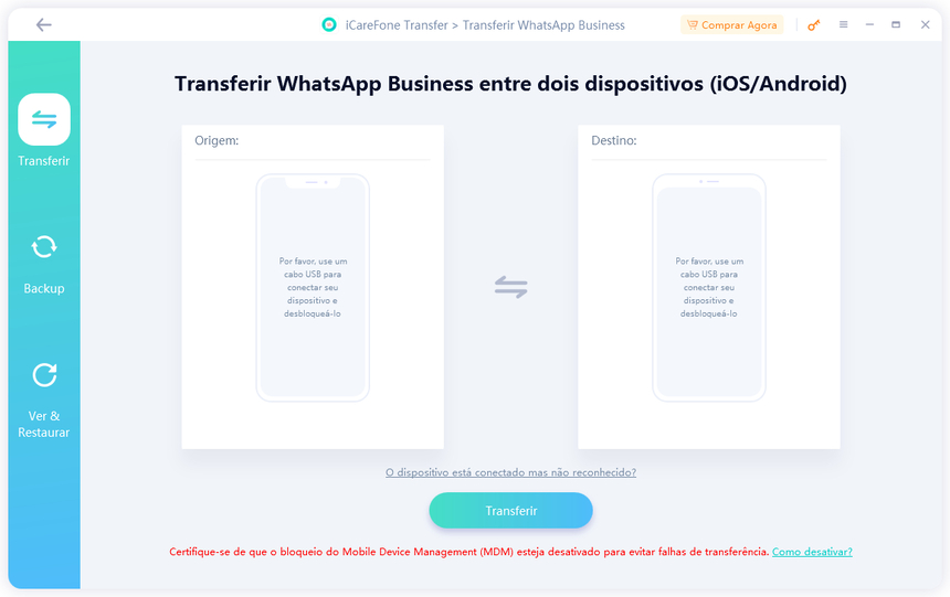 transferência de WhatsApp Business
