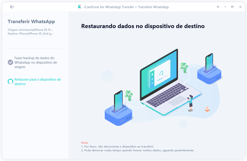 transferir whatsapp iphone para iphone com icarefone guia 5