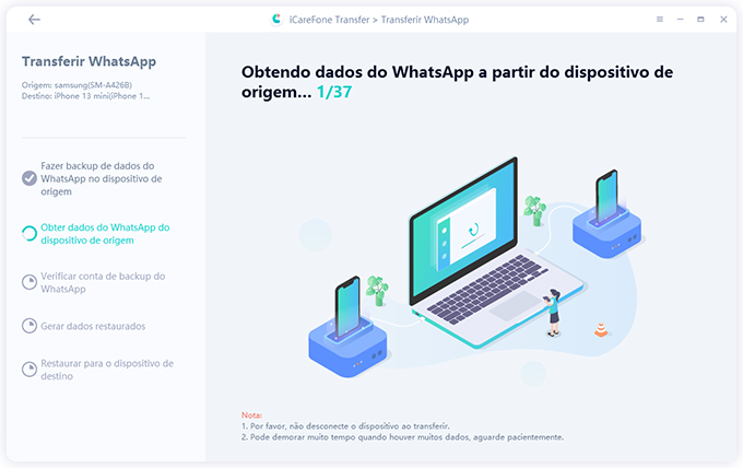 transferir WhatsApp para um novo telefone