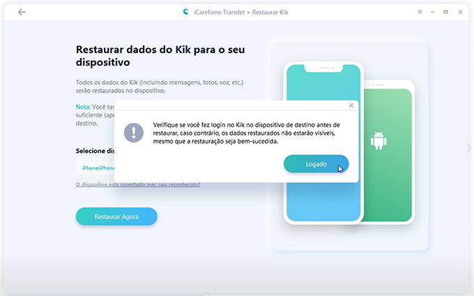 logged in kik account before resotring- guide