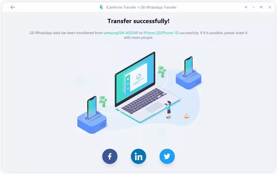 transfer Android WhatsApp GB to iPhone