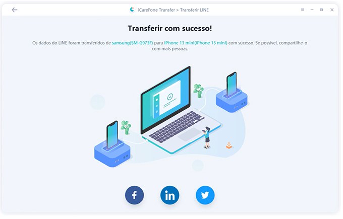 transferir dados com sucesso