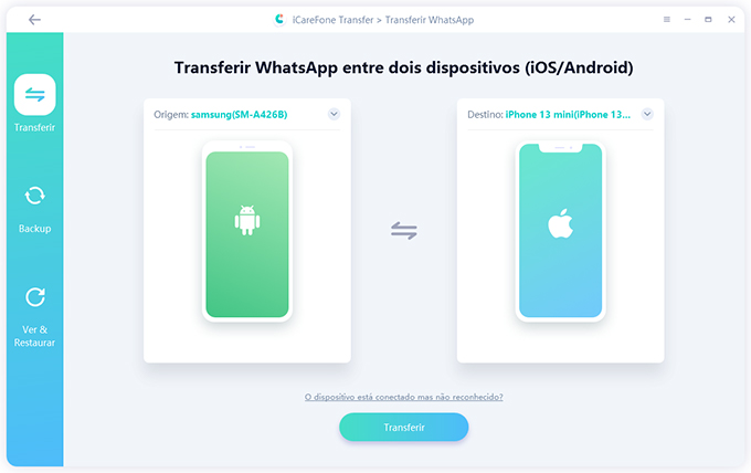 como transferir backup do whatsapp do android para iphone