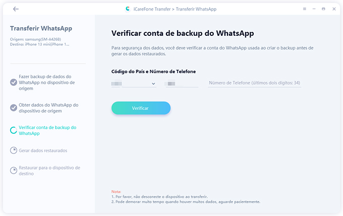 verificar conta WhatsApp