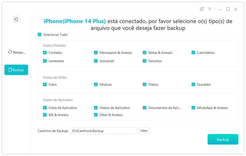 backup iphone