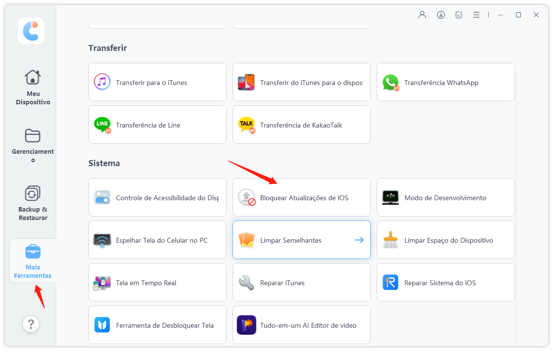 remover atualização do ios via icarefone