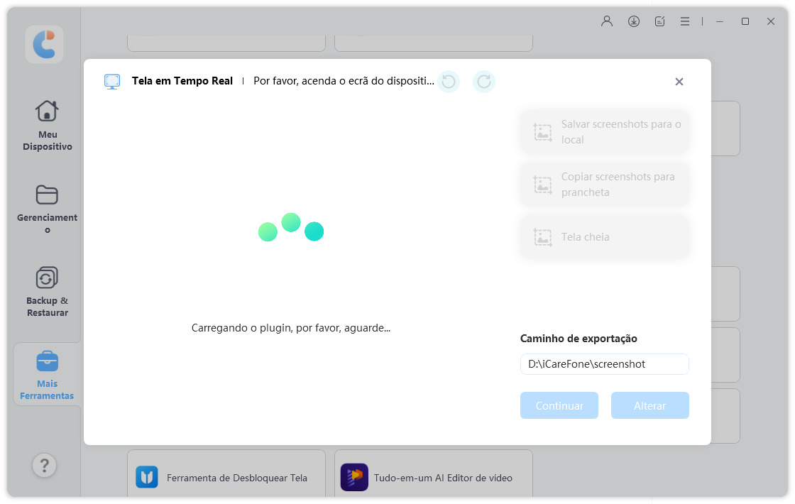 compartilhar tela do iphone para pc via iCareFone