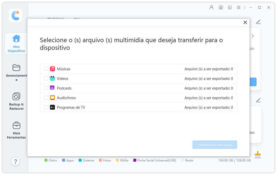 transfer device media files to itunes - icarefone guide
