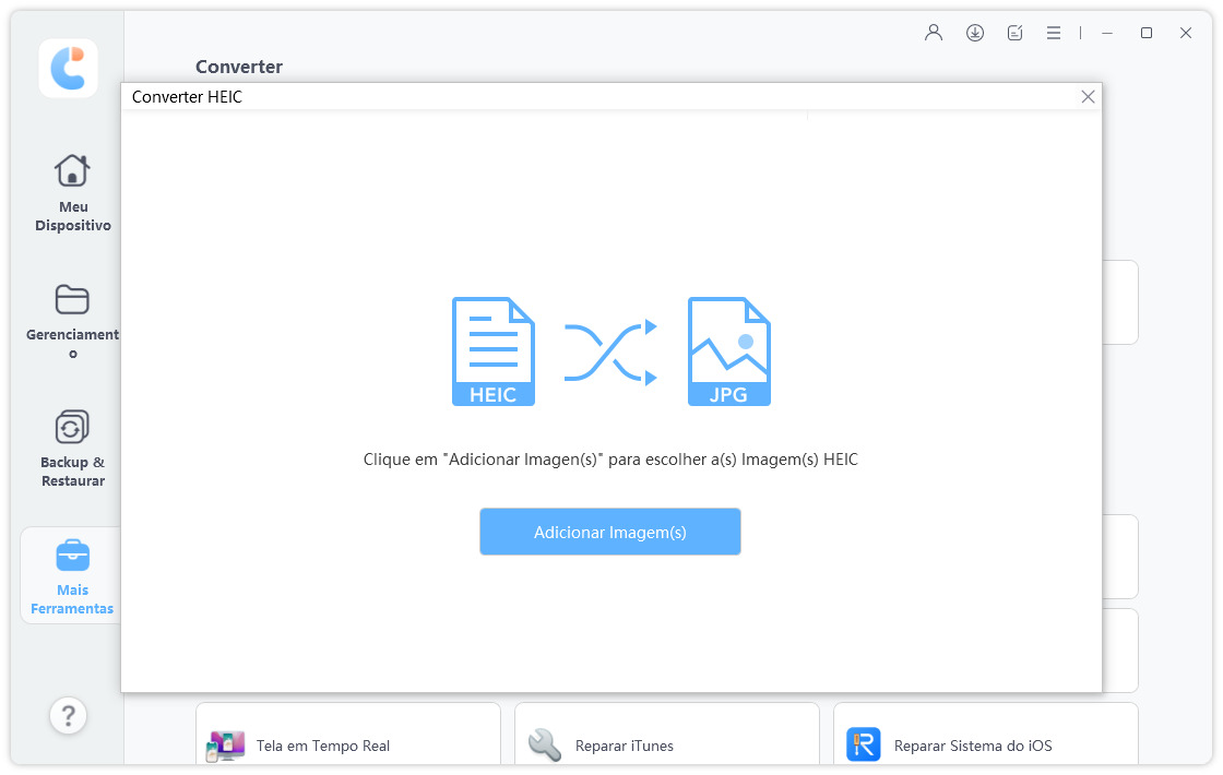 converter arquivo heic para jpg via icarefone