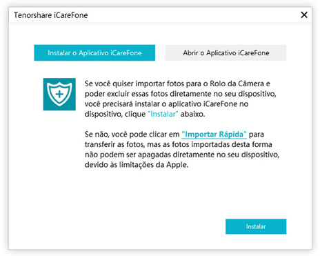 guia de importar fotos do iphone com icarefone etapa 3