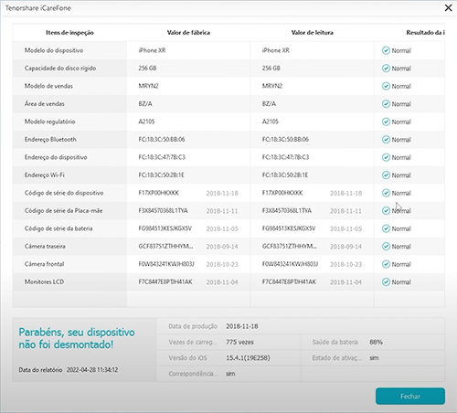 iphone diagnostic test