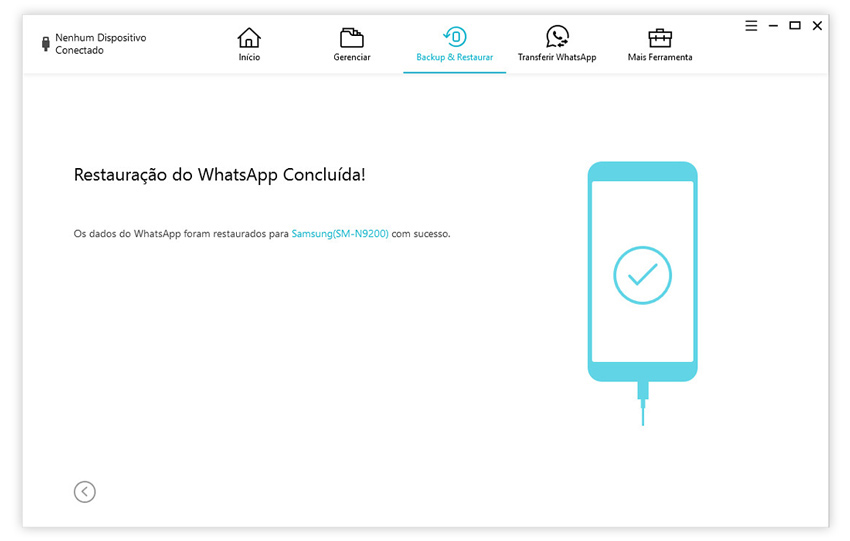 guia de restaurar backup do whatsapp para android com icarefone etapa 5