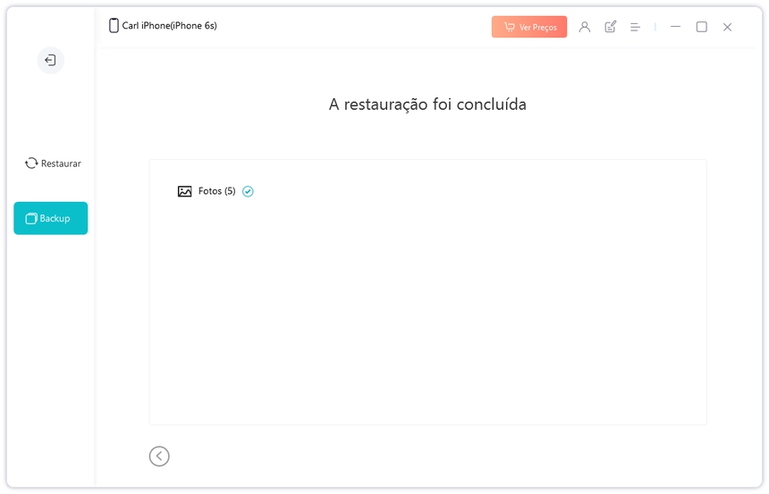 restaurar backup do backup no iphone