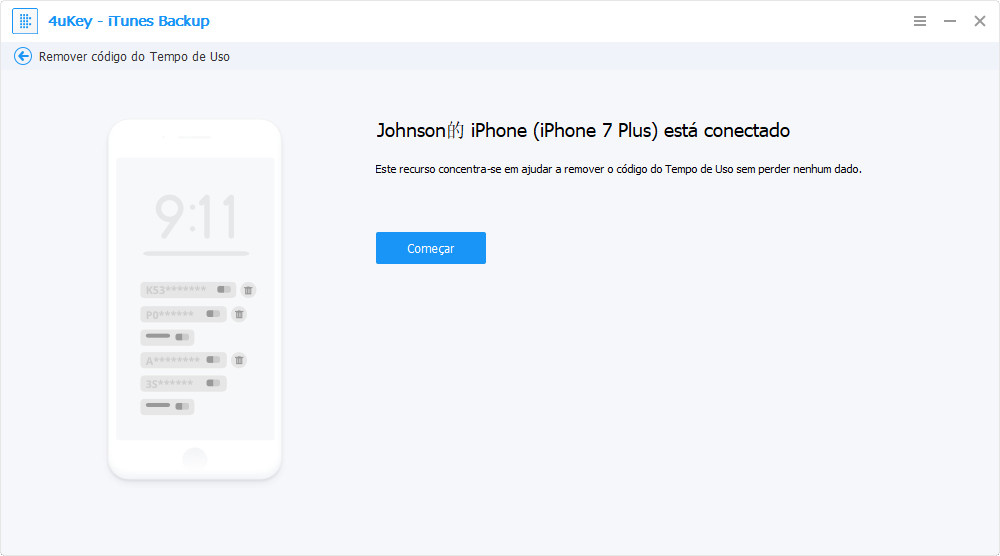 começar remover código fo tempo de uso