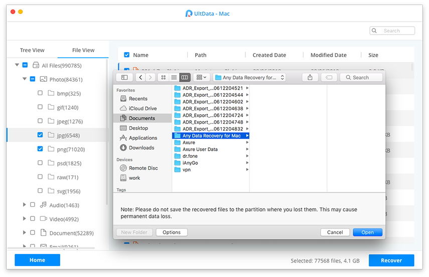 recover the lost files