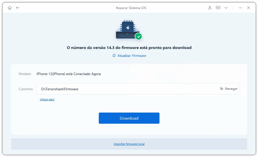 Tenorshare ReiBoot Reparo Padrão Download Firmware