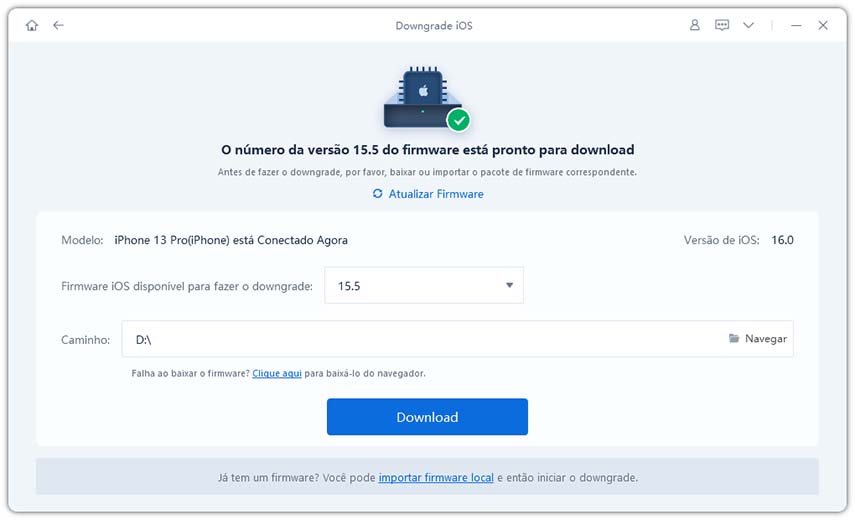 baixar o pacote de firmware