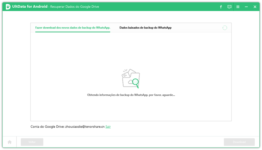 restaurar o whatsapp do backup do google drive com ultdata para android