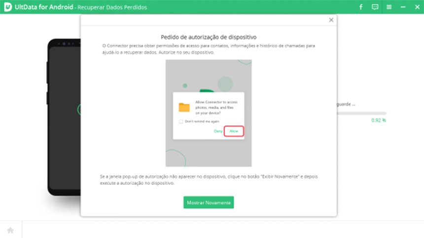 Ultdata for Android selecionar arquivos