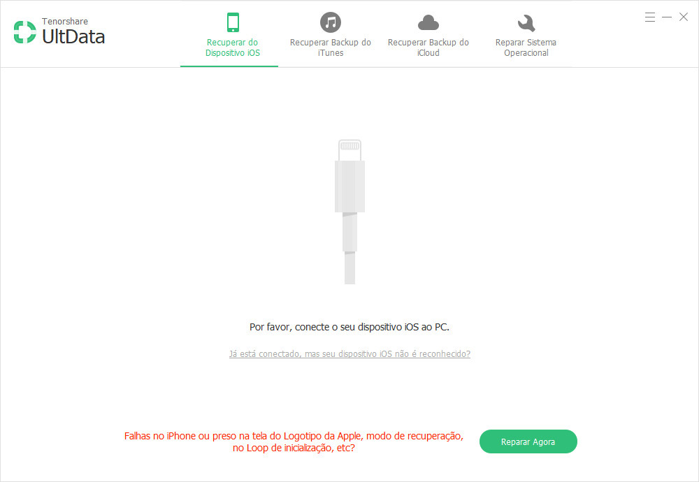 guia de recuperar dados do dispositivo ios com ultdata etapa 1