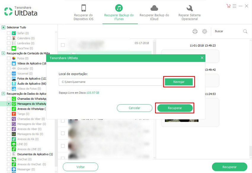 visualizar backup