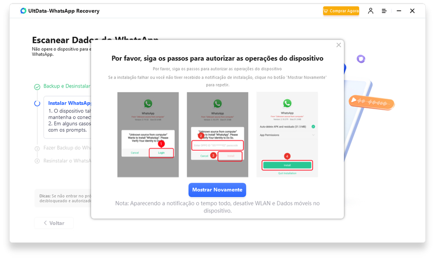 reinstalar whatsapp via UltData WhatsApp Recovery