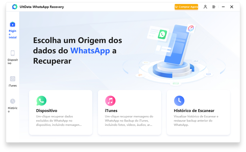 recuperar dados do whatsapp no backup do itunes - UltData WhatsApp Recovery - guia