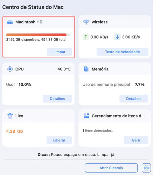 check disk space usage