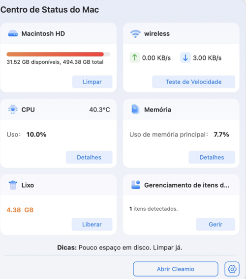 Select Startup Item Management Module